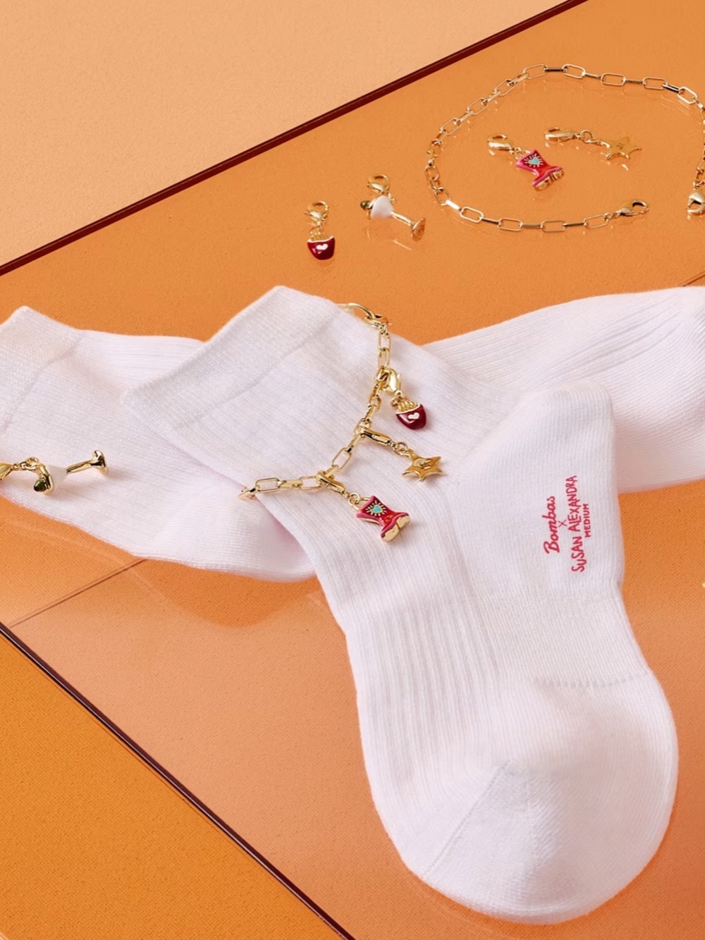 NWT Bombas x Susan Alexandra Charms and Anklet Quarter Socks (M)